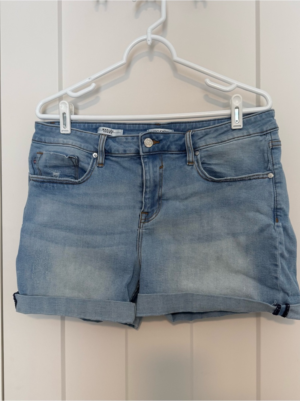 Vigoss Light Blue Rolled Hem Denim Shorts